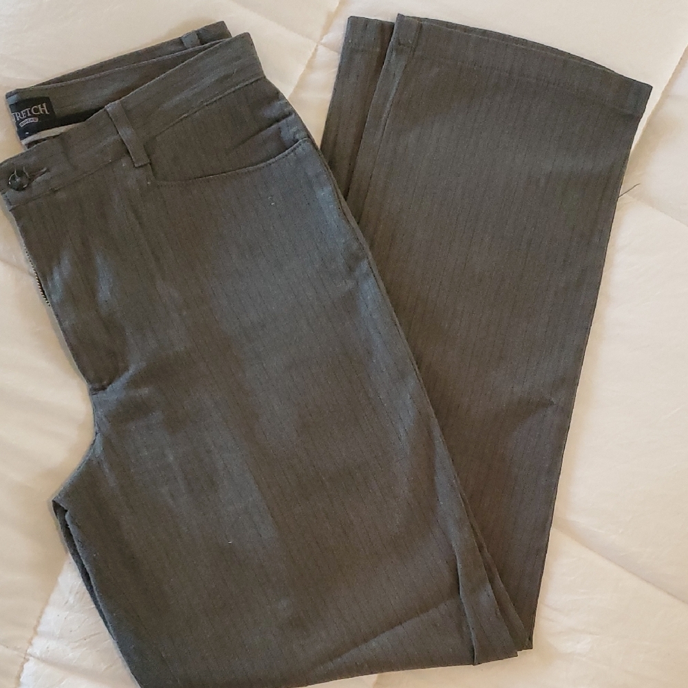 RIDERS STRETCH 12 MEDIUM Gray & Black Pinstripe Pants